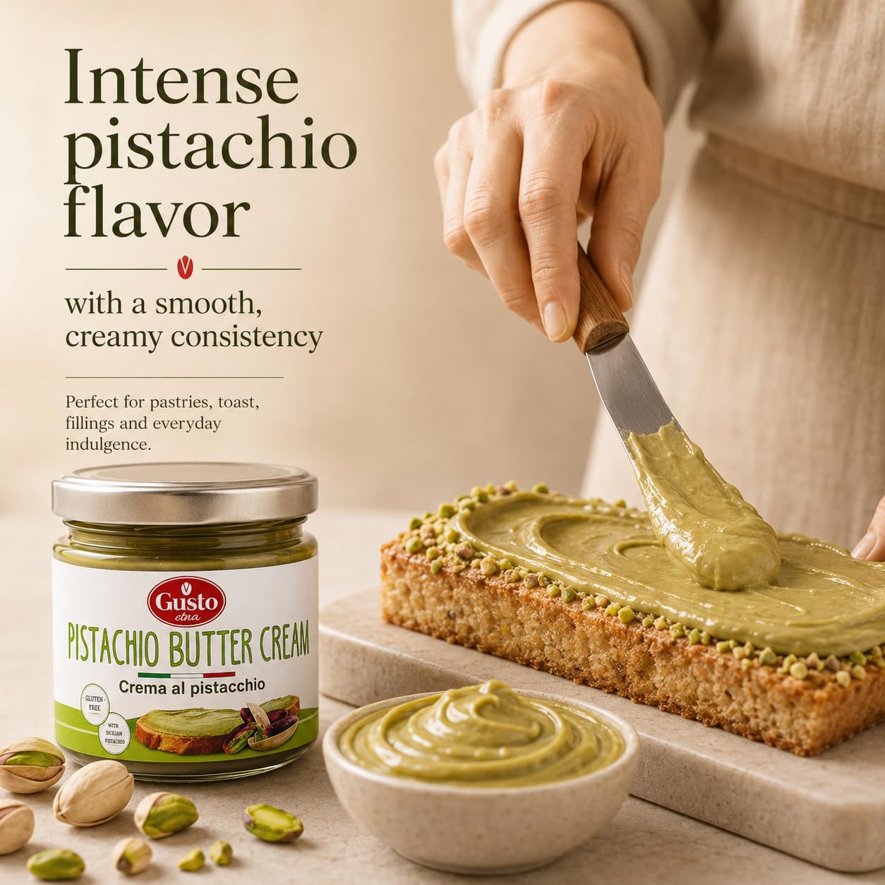 Amazon.com : GUSTO ETNA Sicilian Pistachio Cream Spread, 35